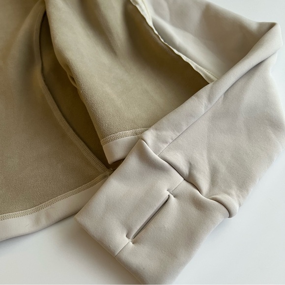 fleece-lined yoga jacket, ivory, xs - Picture 6 of 7